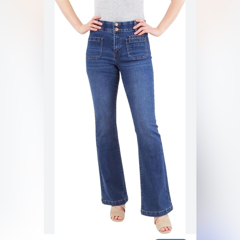 Indigo Poppy Tummy Control Bootcut with Classic Pockets Back Size 16